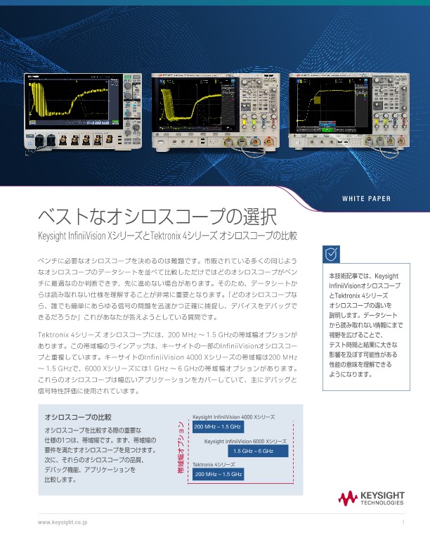 ベストなオシロスコープの選択 | キーサイト | Keysight